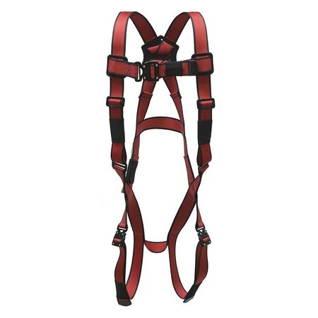 SUPER ANCHOR SAFETY Small - Red Webbing Pro-Series Fall Arrester Full Body Harness P6001-RS